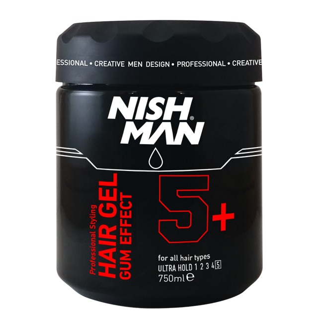 NISHMAN GUM EFFECT 5+ HAIR GEL ULTRA HOLD 300 ML & 750ML