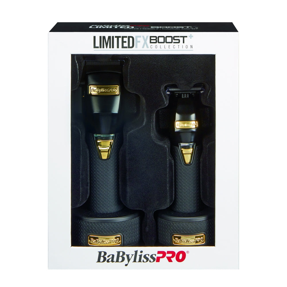 BaByliss PRO Black FX Boost+ Limited Edition Clipper & Trimmer Set w/ Charging Base