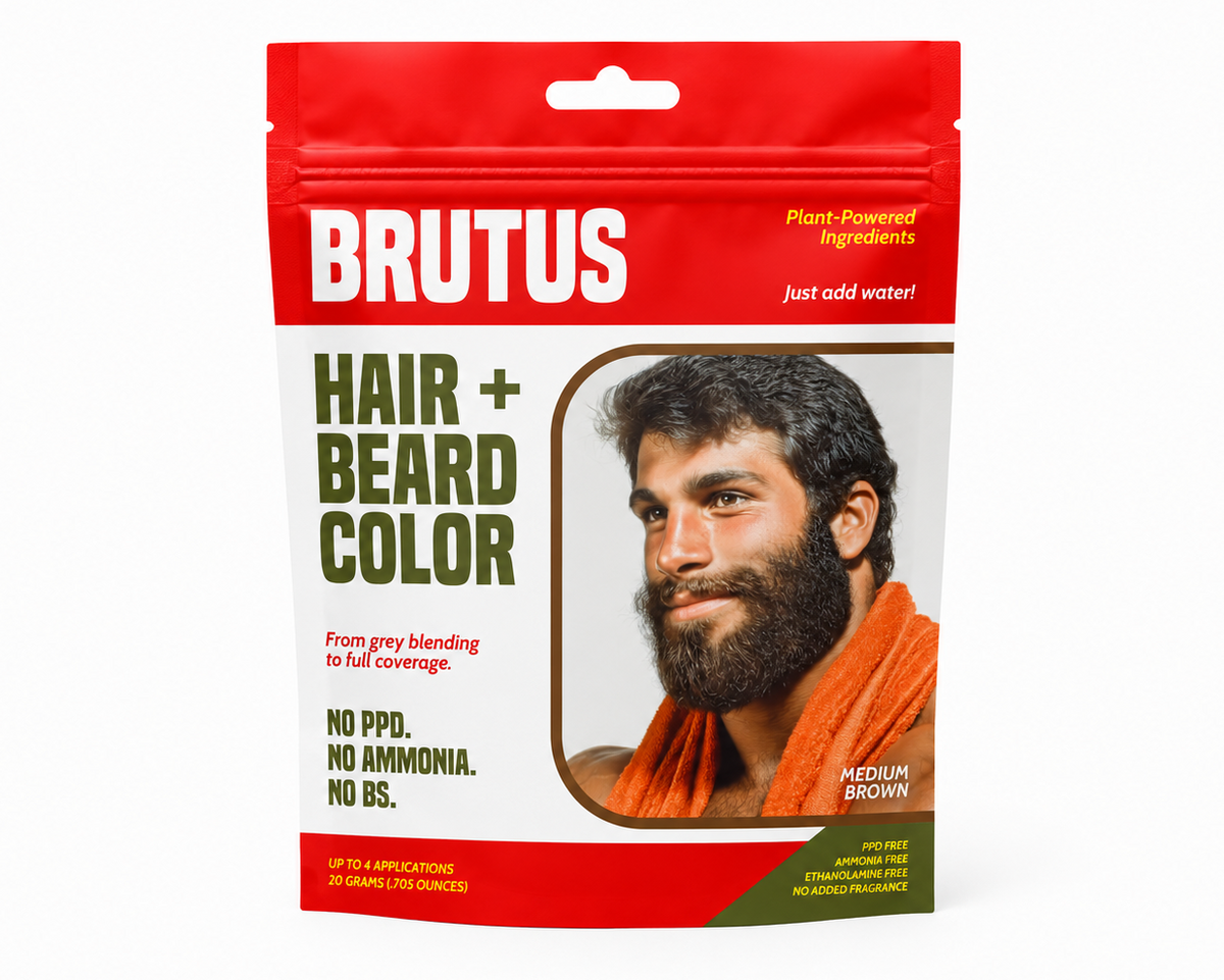 Medium Brown Hair + Beard Color Kit - 4 Pack