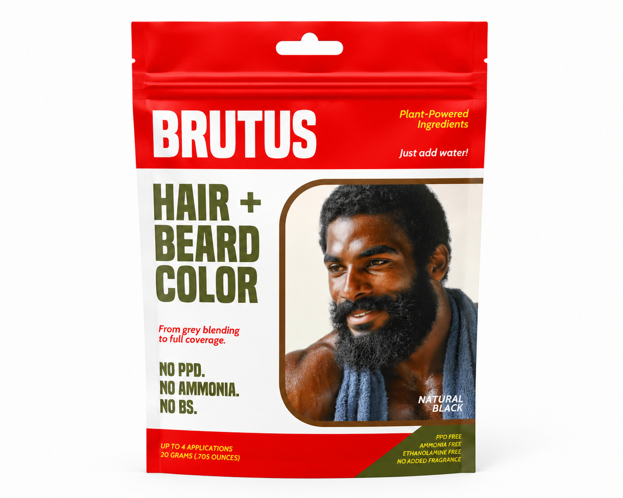Natural Black Hair + Beard Color Kit - 4 Pack
