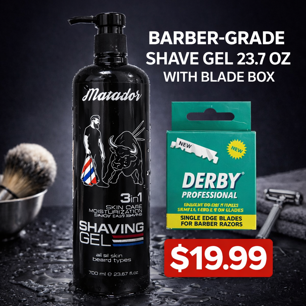 Matador Moisturizing Shaving Gel 700ml + 100 Derby Blades Pre-cut