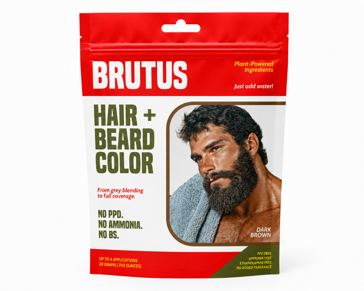 Dark Brown Hair + Beard Color Kit - 4 Pack