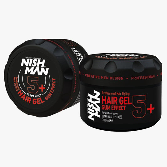 NISHMAN GUM EFFECT 5+ HAIR GEL ULTRA HOLD 300 ML & 750ML