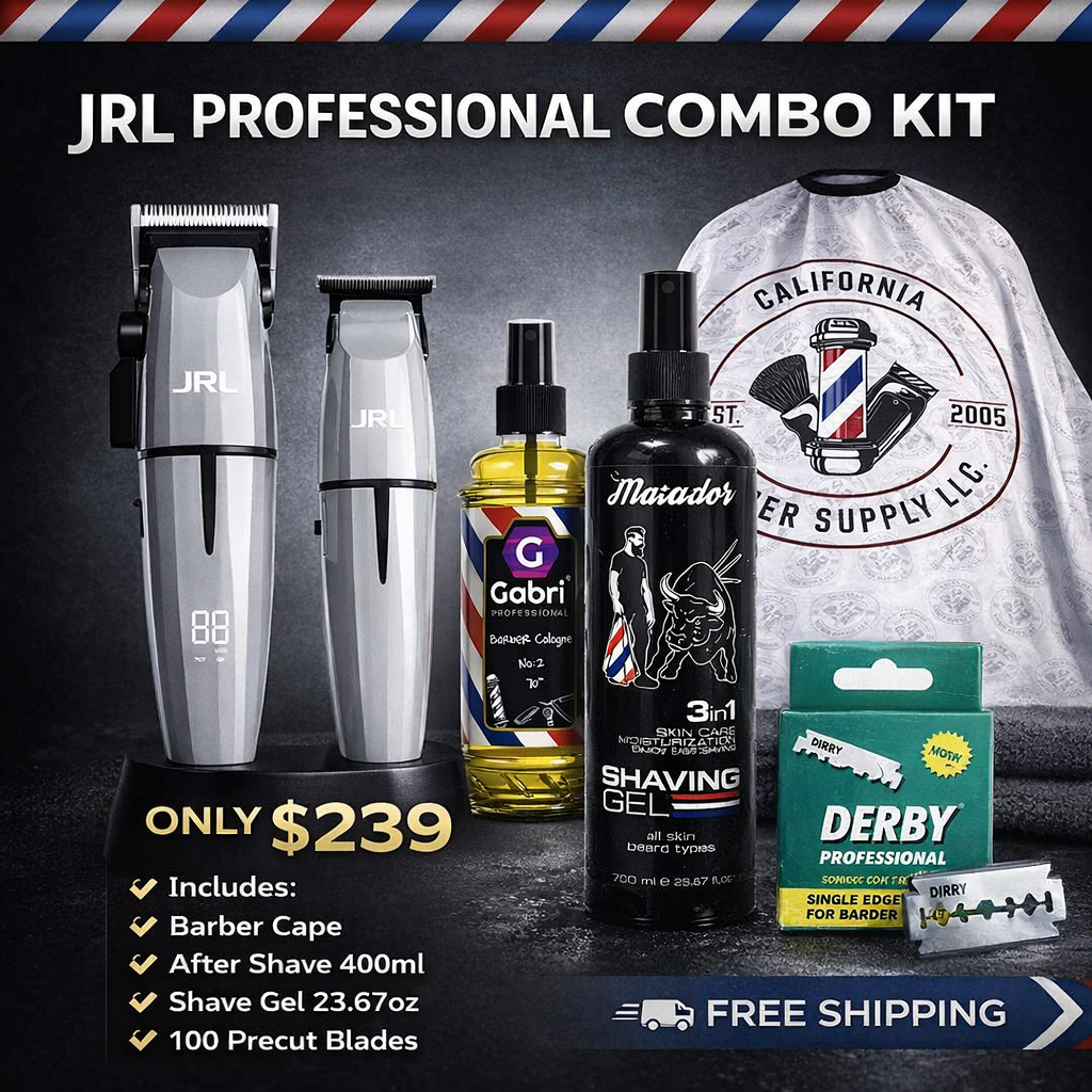 JRL Professional Clipper & Trimmer Combo – Precision Meets Performance (Free Barber Cape)