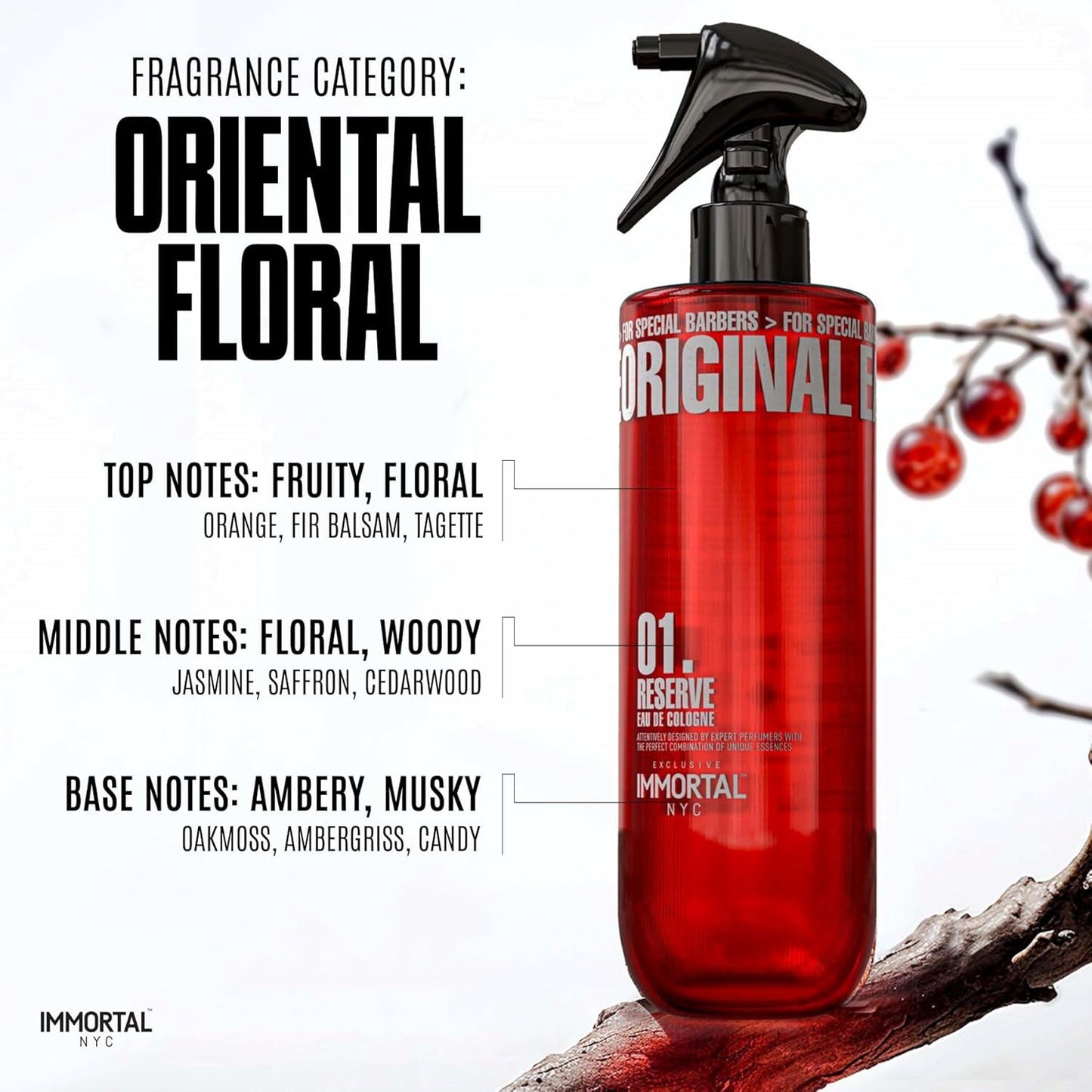 Immortal NYC Reserve 01, After Shave Spray Body/Face Men's Cologne, 17 oz