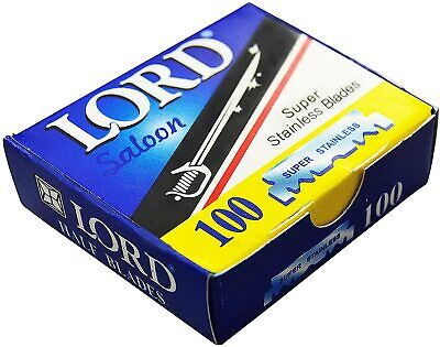 100 Lord Super Stainless Single Edge Half Blades for Barber Straight Razors