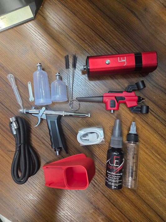 J.E-LINE Airbrush Barber Kit – Professional No-Clog Precision Combo
